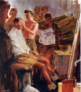 Barber's Shop In A Forward Area